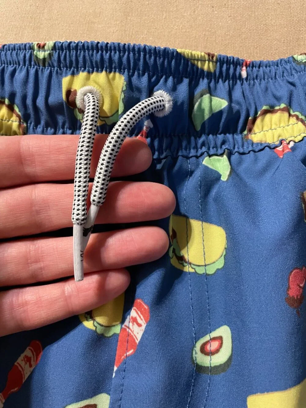Abercrombie Fitch Boys Swim Trunks Size 9/10 Blue Taco Novelty Whimsical Beach